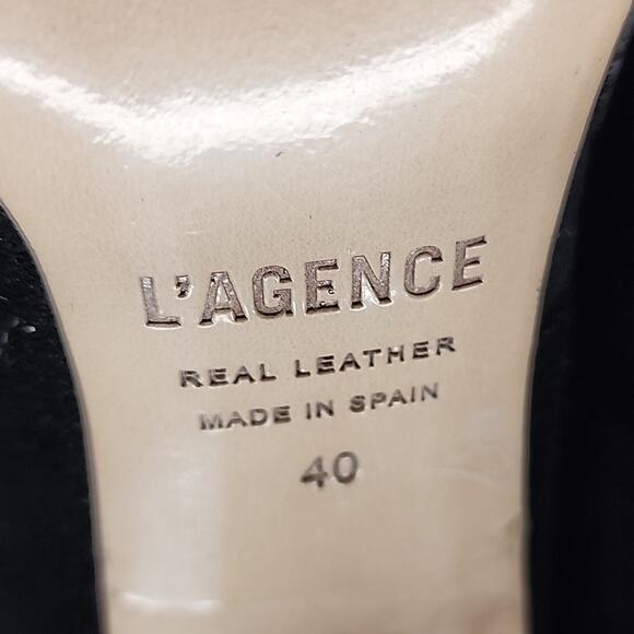 L'AGENCE ANGELIQUE MIDNIGHT LEATHER PLUSH BLACK SUEDE ANKLE BOOTS LADIES 40 NWOB - Picture 14 of 16